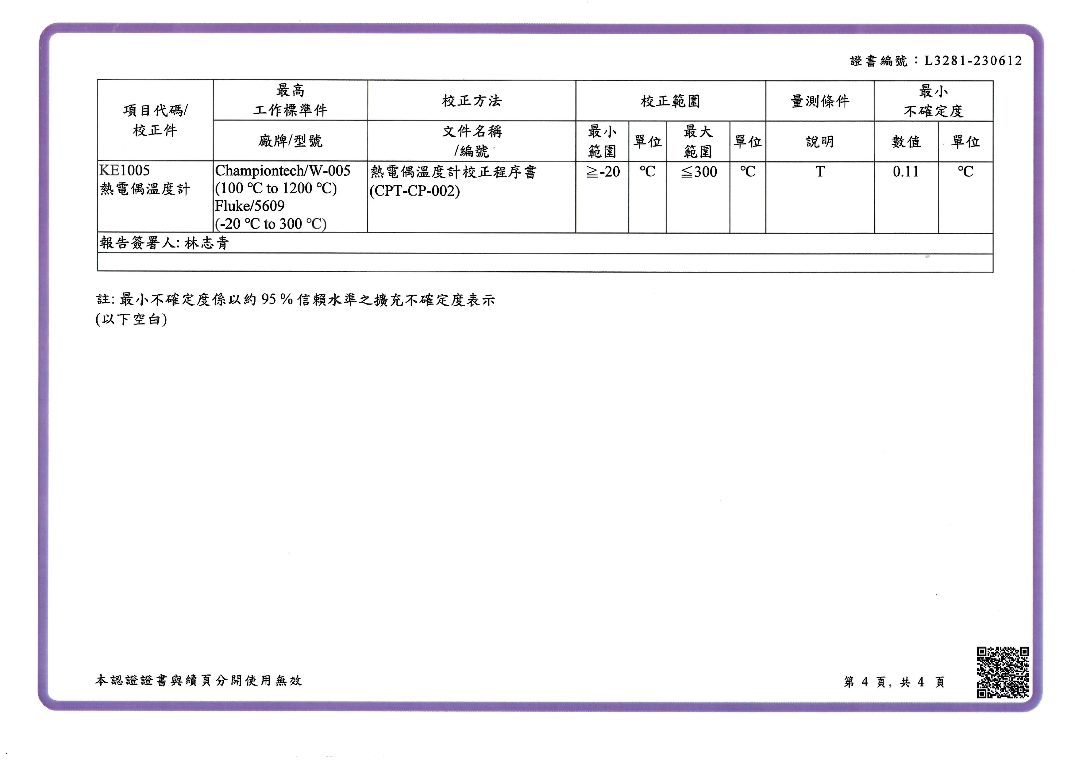 冠輝校正證書